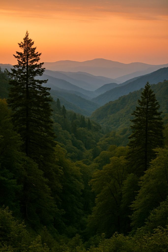 The serene Smoky Mountains, a testament to the Boojum's eternal love for his wife, Annie.